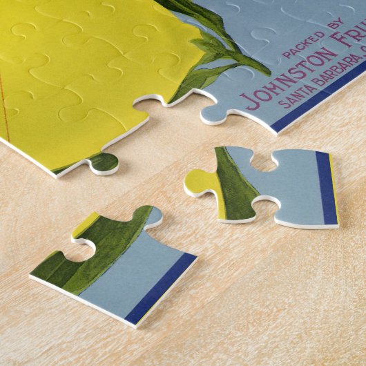 ヴィンテージフルーツクラートラベルアートパシフィックレモンシトラス ジグソーパズル (側面)