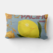 ヴィンテージフルーツクラートラベルアートパシフィックレモンシトラス ランバークッション (裏面)