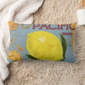 ヴィンテージフルーツクラートラベルアートパシフィックレモンシトラス ランバークッション (ブランケット)