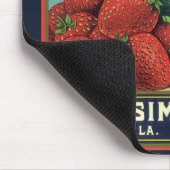 ヴィンテージフルーツクラートラベルアートパトリオットイチゴ マウスパッド (コーナー)