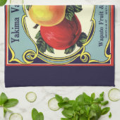 ヴィンテージフルーツクラートラベルアートヤキマバレーリンゴ キッチンタオル (折り畳み)