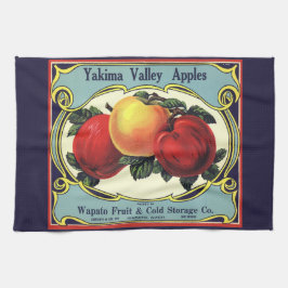 ヴィンテージフルーツクラートラベルアートヤキマバレーリンゴ キッチンタオル