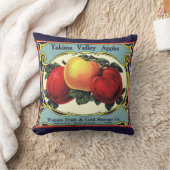 ヴィンテージフルーツクラートラベルアートヤキマバレーリンゴ クッション (ブランケット)