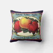 ヴィンテージフルーツクラートラベルアートヤキマバレーリンゴ クッション (裏面)