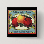 ヴィンテージフルーツクラートラベルアートヤキマバレーリンゴ 缶バッジ (正面)