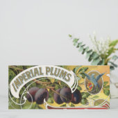 ヴィンテージフルーツクラートラベルアート、インペリアルプラム (スタンド正面)