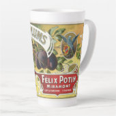 ヴィンテージフルーツクラートラベルアート、インペリアルプラム カフェラテマグ (右アングル)