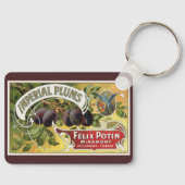 ヴィンテージフルーツクラートラベルアート、インペリアルプラム キーホルダー (正面)