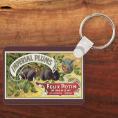 ヴィンテージフルーツクラートラベルアート、インペリアルプラム キーホルダー (正面)