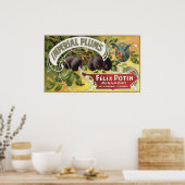 ヴィンテージフルーツクラートラベルアート、インペリアルプラム ポスター (キッチン)