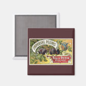 ヴィンテージフルーツクラートラベルアート、インペリアルプラム マグネット (正面/裏面)