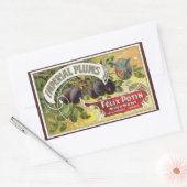 ヴィンテージフルーツクラートラベルアート、インペリアルプラム 長方形シール (封筒)