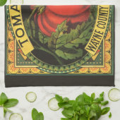 ヴィンテージフルーツクラートラベルアート、ウェインCoトマト キッチンタオル (折り畳み)