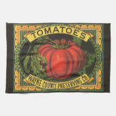 ヴィンテージフルーツクラートラベルアート、ウェインCoトマト キッチンタオル (横)