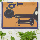 ヴィンテージフルーツクラートラベルアート、オールドファッションドフォン キッチンタオル (折り畳み)