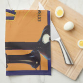 ヴィンテージフルーツクラートラベルアート、オールドファッションドフォン キッチンタオル (四つ折り)