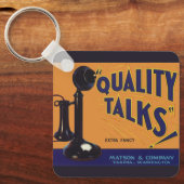 ヴィンテージフルーツクラートラベルアート、オールドファッションドフォン キーホルダー (正面)