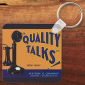 ヴィンテージフルーツクラートラベルアート、オールドファッションドフォン キーホルダー (裏面)