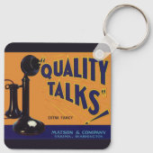 ヴィンテージフルーツクラートラベルアート、オールドファッションドフォン キーホルダー (裏面)