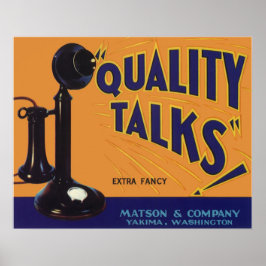 ヴィンテージフルーツクラートラベルアート、オールドファッションドフォン ポスター