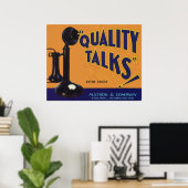 ヴィンテージフルーツクラートラベルアート、オールドファッションドフォン ポスター (ホームオフィス)