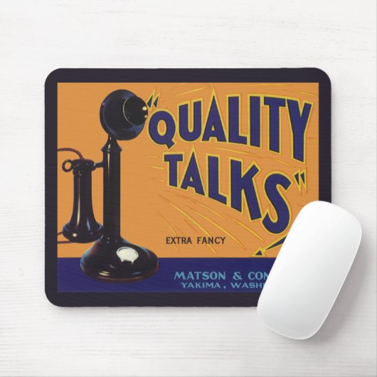 ヴィンテージフルーツクラートラベルアート、オールドファッションドフォン マウスパッド (マウス)