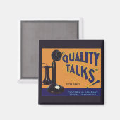 ヴィンテージフルーツクラートラベルアート、オールドファッションドフォン マグネット (正面/裏面)