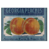 ヴィンテージフルーツクラートラベルアート、ジョージアの桃 カッティングボード (正面)