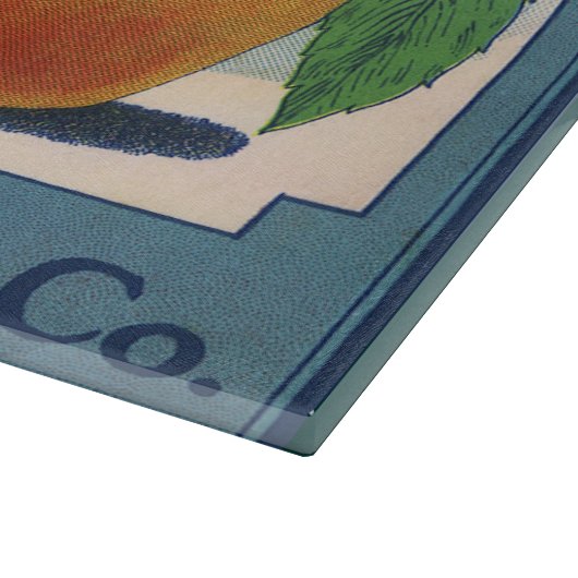 ヴィンテージフルーツクラートラベルアート、ジョージアの桃 カッティングボード (角)