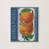 ヴィンテージフルーツクラートラベルアート、ジョージアの桃 ジグソーパズル (縦)
