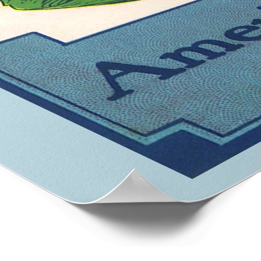 ヴィンテージフルーツクラートラベルアート、ジョージアの桃 ポスター (角)