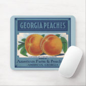 ヴィンテージフルーツクラートラベルアート、ジョージアの桃 マウスパッド (マウス)
