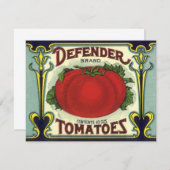 ヴィンテージフルーツクラートラベルアート、ディフェンダートマト (正面/裏面)