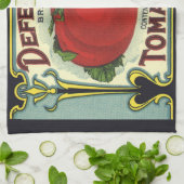 ヴィンテージフルーツクラートラベルアート、ディフェンダートマト キッチンタオル (折り畳み)