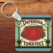 ヴィンテージフルーツクラートラベルアート、ディフェンダートマト キーホルダー (正面)