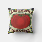 ヴィンテージフルーツクラートラベルアート、ディフェンダートマト クッション (裏面)
