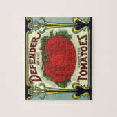 ヴィンテージフルーツクラートラベルアート、ディフェンダートマト ジグソーパズル (縦)