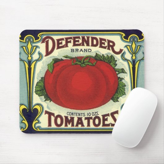 ヴィンテージフルーツクラートラベルアート、ディフェンダートマト マウスパッド (マウス)