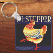 ヴィンテージフルーツクラートラベルアート、ハイステッパチキン キーホルダー (正面)