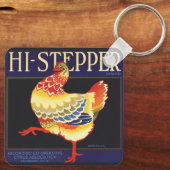 ヴィンテージフルーツクラートラベルアート、ハイステッパチキン キーホルダー (裏面)