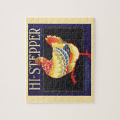 ヴィンテージフルーツクラートラベルアート、ハイステッパチキン ジグソーパズル (縦)