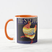 ヴィンテージフルーツクラートラベルアート、ハイステッパチキン マグカップ (左)