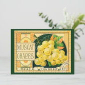 ヴィンテージフルーツクラートラベルアート、マスカットブドウ (スタンド正面)