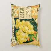 ヴィンテージフルーツクラートラベルアート、マスカットブドウ アクセントクッション (正面(垂直))