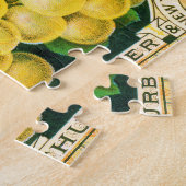 ヴィンテージフルーツクラートラベルアート、マスカットブドウ ジグソーパズル (側面)