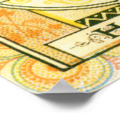 ヴィンテージフルーツクラートラベルアート、マスカットブドウ ポスター (角)