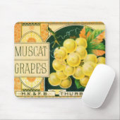 ヴィンテージフルーツクラートラベルアート、マスカットブドウ マウスパッド (マウス)