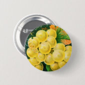 ヴィンテージフルーツクラートラベルアート、マスカットブドウ 缶バッジ (正面&裏面)