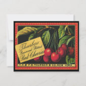 ヴィンテージフルーツクラートラベルアート、木さくらんぼ (正面)