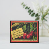 ヴィンテージフルーツクラートラベルアート、木さくらんぼ (スタンド正面)